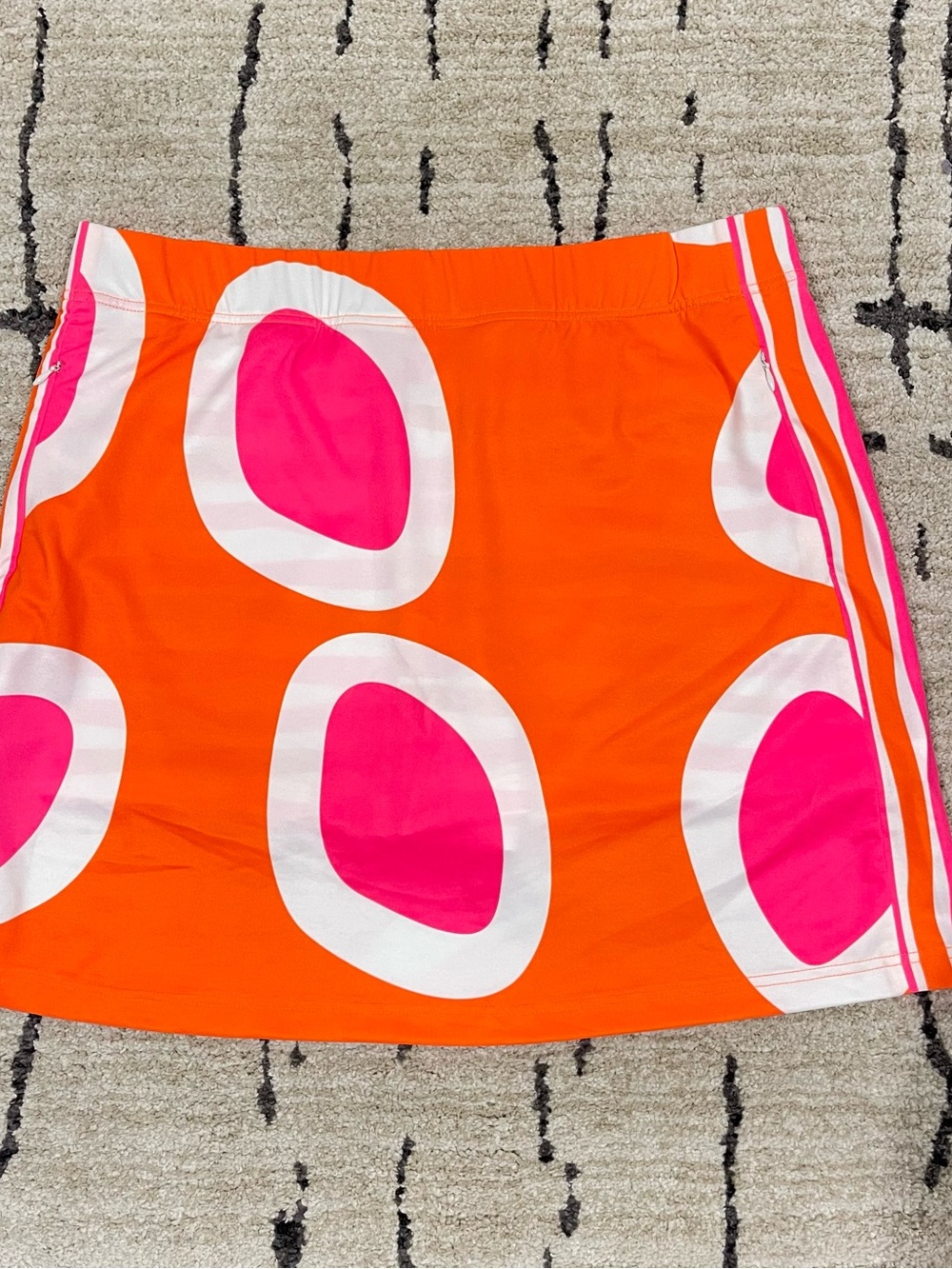 Gretchen Scott Short Skort Golf Tennis Zip Pockets Pink Orange Neon Mod L